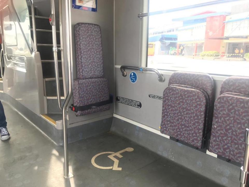 The interior of a disabled- and elderly-friendly bus. — Picture courtesy of Prasarana