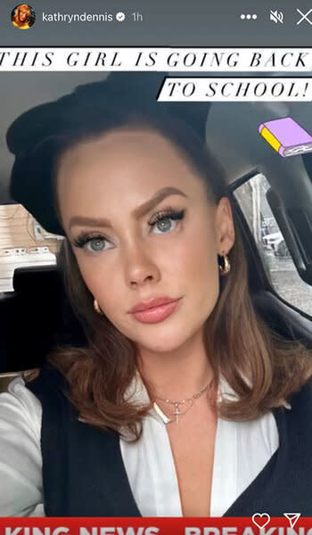 Kathryn Dennis sitting in her car.