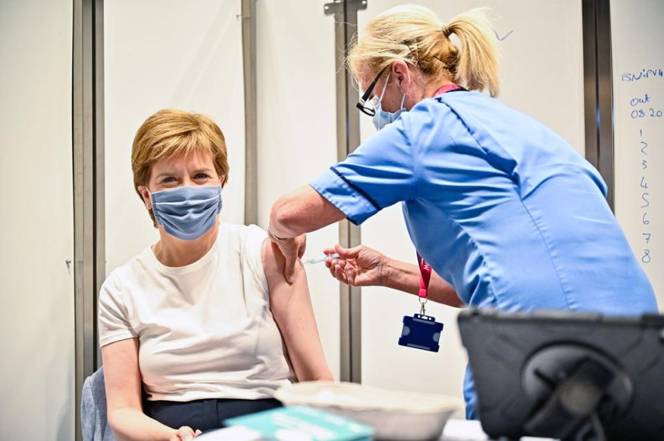 Scottish First Minister Nicola Sturgeon said vaccine passports will be ‘worth it’ if they help prevent further restrictions (Jeff J Mitchell/PA) (PA Wire)