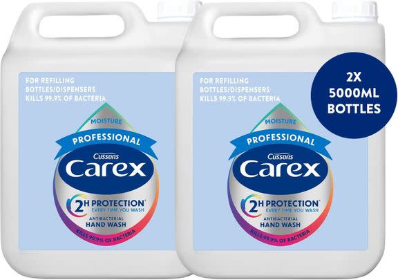 Refill your soap dispensers with these two 5 litre Carex bottles and save 15%