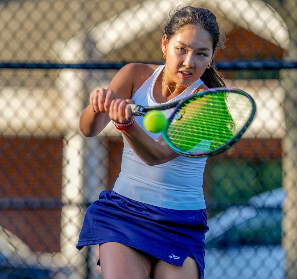 The Barrington girls tennis team, featuring standout Ava Koczera-Kasem, has become the favorite to win the state title this season.