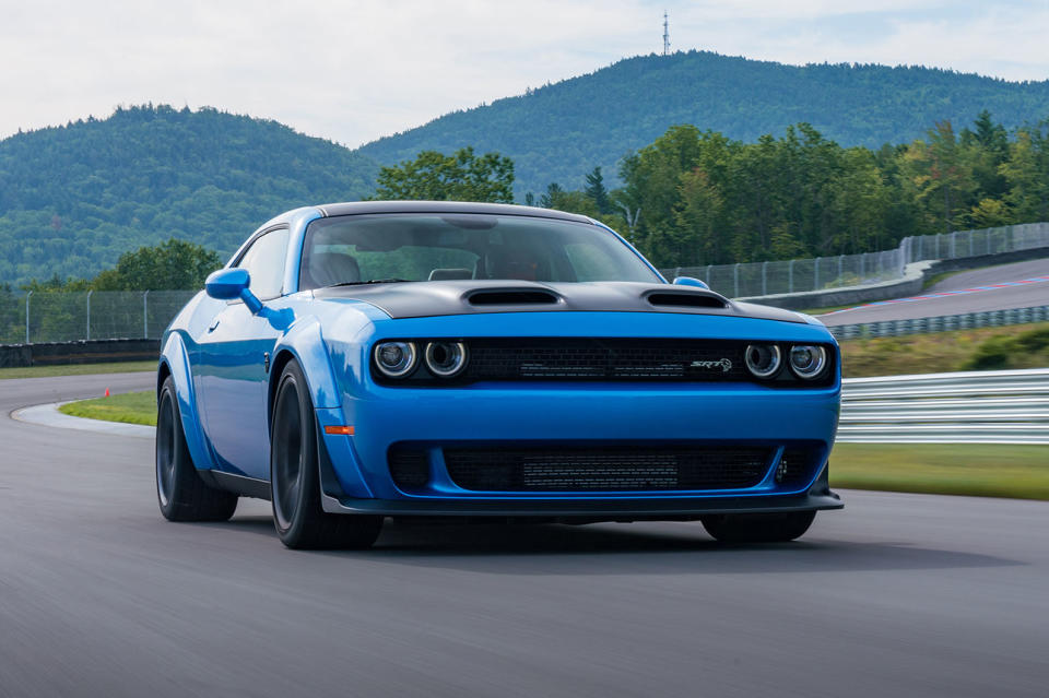 <p>If internal combustion is entering its twilight years, the Dodge Challenger is <strong>determined</strong> not to go gently into that good night. Evidence of this comes in the form of the <strong>Challenger</strong> <strong>Hellcat Redeye</strong>, which comes as a street legal drag racer with <strong>797bhp</strong> on tap from its 6.2-litre V8. It gets more than a little help from a 2.7-litre supercharger, the largest fitted to any production car.</p><p>If the Redeye sounds too <strong>overblown</strong> for your daily driving needs, Dodge will also sell you the standard Hellcat with a toned down 717bhp. Whichever you choose, you’ll enjoy the third generation of Hemi V8. It’s named after the <strong>hemispherical</strong> cylinder heads used to improve combustion, which helps explain why the Redeye can empty its 84-litre fuel tank in less than 13 minutes at full power.</p>