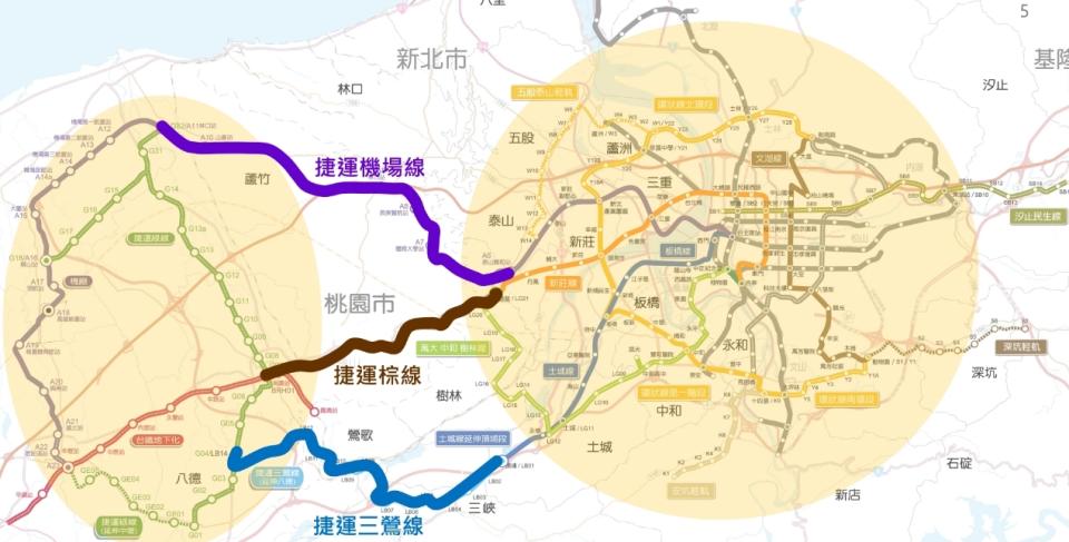 捷運三鶯線延伸八德擔負桃園與雙北捷運路網連結的南軸幹線。圖：捷工局提供