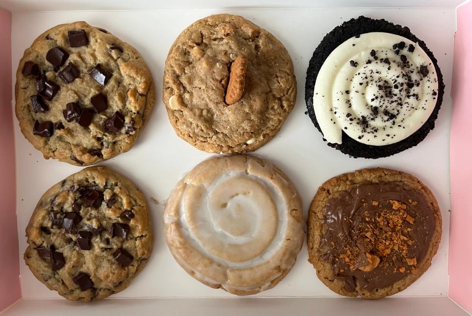 An assortment of Crumbl Cookies, 3116 Raeford Road, Suite 240, Fayetteville.