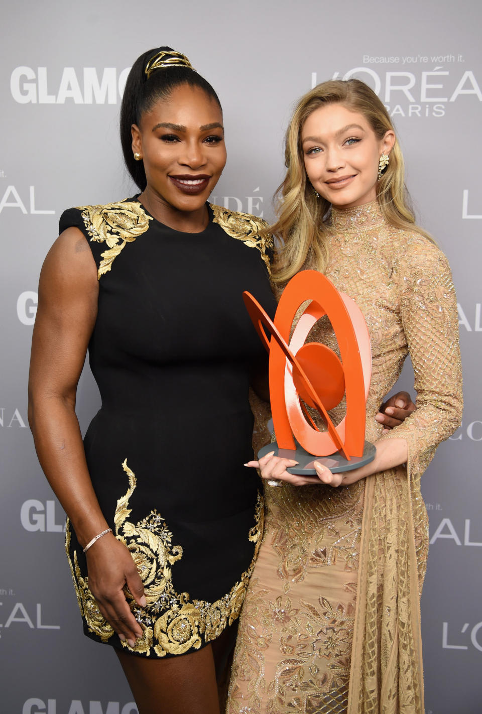 Besties: Williams and Hadid at the Glamour awards. (Photo: Dimitrios Kambouris/Getty Images)