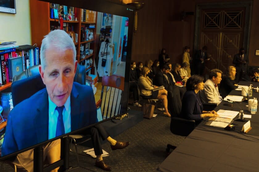 Dr. Anthony Fauci, Director of the National Institute of Allergy and Infectious Diseases, testifies virtually during a Senate Health, Education, Labor, and Pensions Committee hearing to examine an update on the ongoing Federal response to COVID-19, Thursday, June 16, 2022, on Capitol Hill in Washington. (AP Photo/Manuel Balce Ceneta)