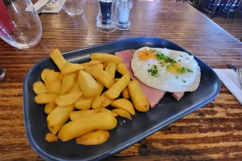 A classic ham, egg and chips - simple yet brilliant from The Hare