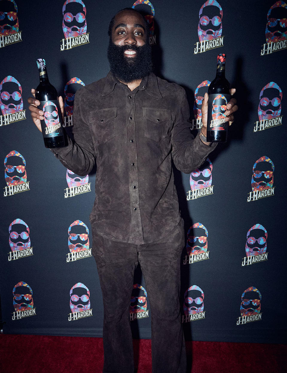 NBA All-Star James Harden celebrates the launch of his new line of wines 'J-Harden,' available on Gopuff at Catch LA with Michael Rubin, Travis Scott, Joel Embiid, Trevor Ariza, and Demar Derozan