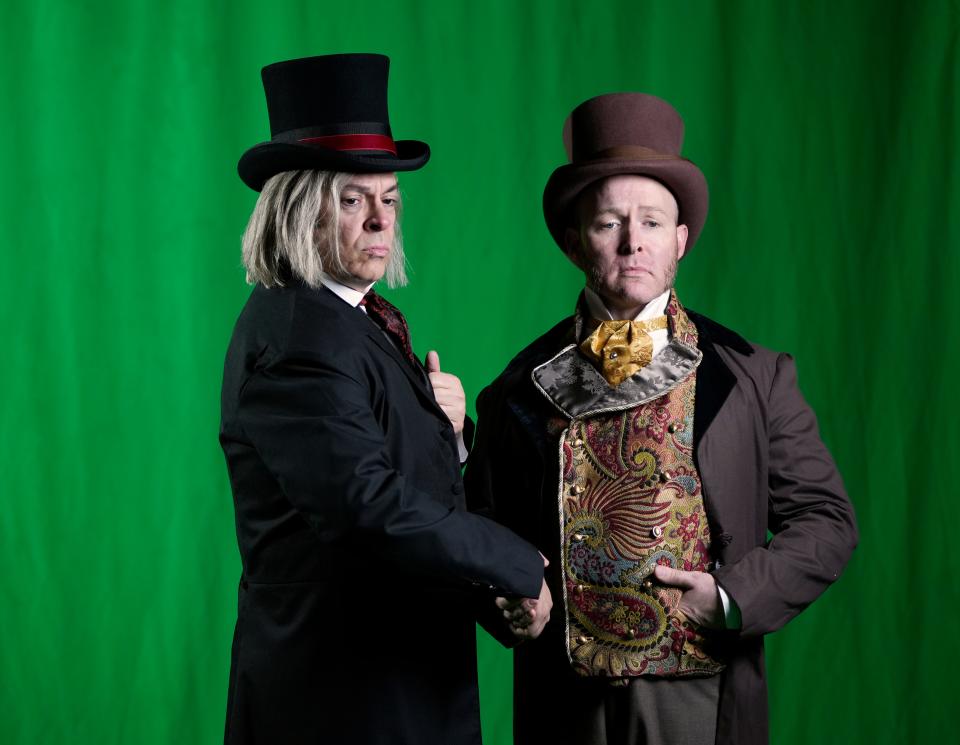 Nov. 14, 2023; Columbus, Oh., USA; 
Thom Christopher Warren, left, portrays Scrooge and Joel Rainwater, right, is Jacob Marley in "A Christmas Carol" coming to Ohio Theatre after Thanksgiving.