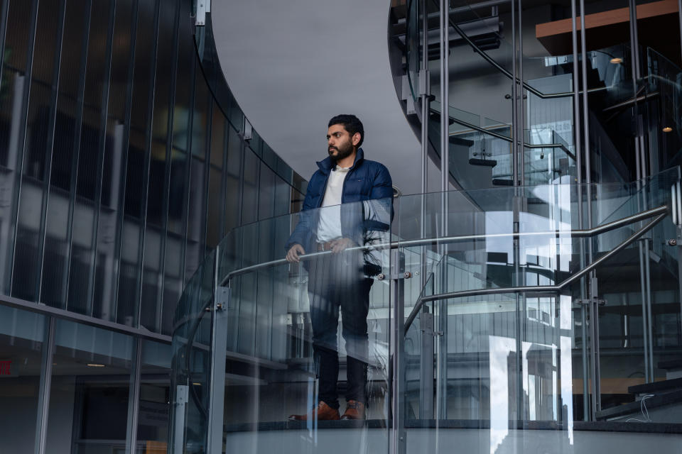 Omar Abdulaziz poses for a portrait in Montreal, Canada in 2018. (François Ollivier for The Washington Post via Getty Images)