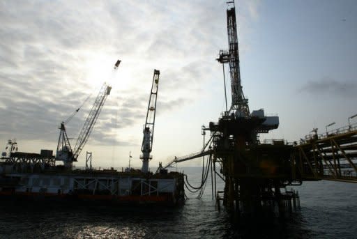 Partial view of an oil platform owned by Total Elf Fina in the waters of the Angolan coast in 2003. Loik Le Floch-Prigent, who has been extradited to the west African nation of Togo after his arrest in Ivory Coast, has served jail terms in France for corruption while head of Elf from 1989 to 1993