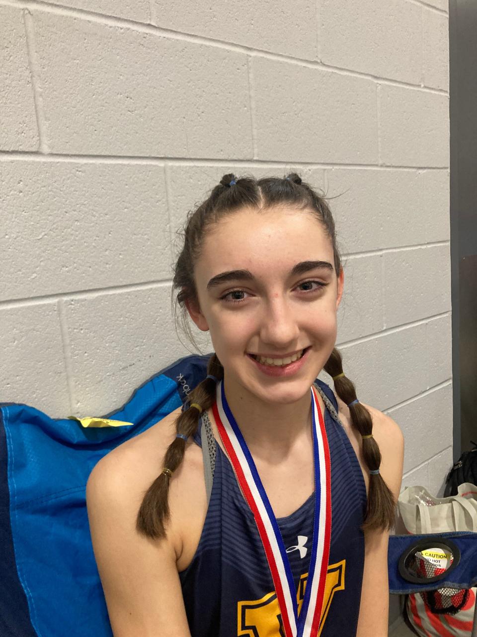 Victor eighth-grader Emma Goodell qualified for her first state meet