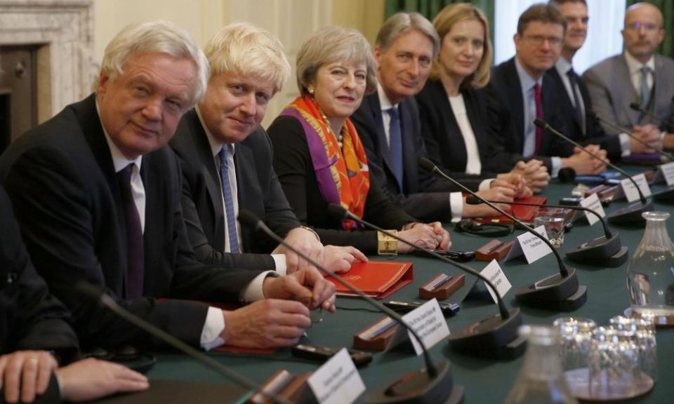 David Davis, Boris Johnson, Theresa May, Philip Hammond, Amber Rudd and Greg Clark.