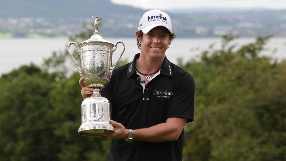 Rory McIlroy with the trophy after winning the 2011 US Open