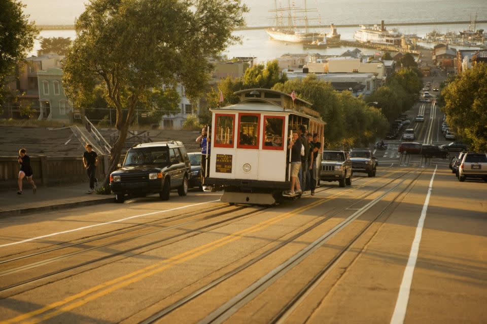 San Fran's iconic cable cars date back to 1873 and are now a huge tourist drawcard to the city. Photo: Getty