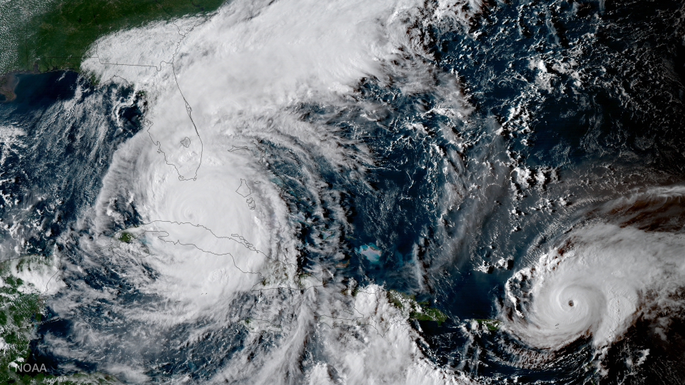 Hurricanes Irma and Jose in the Atlantic Ocean