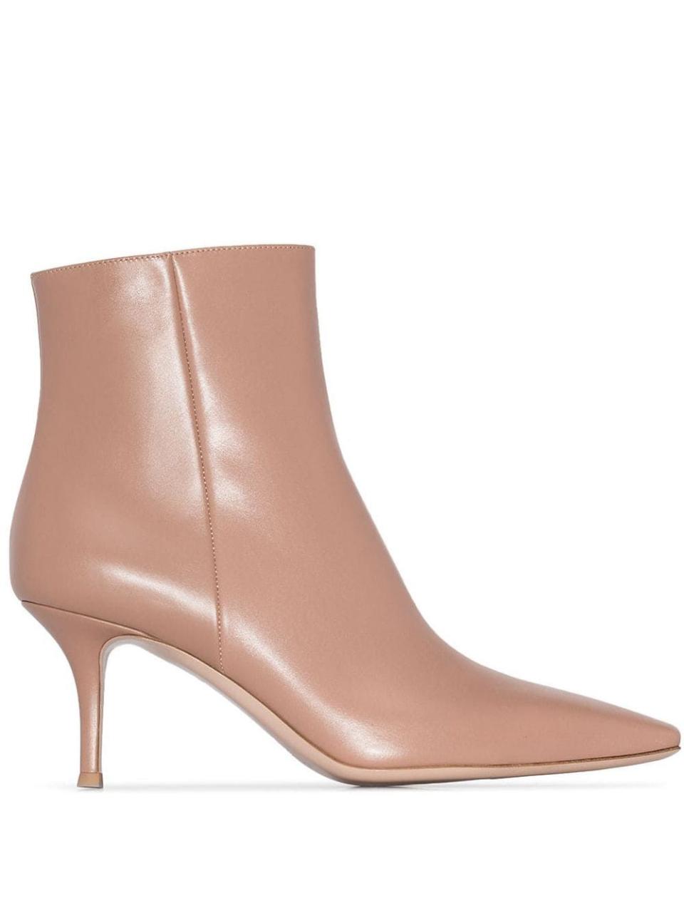 Shop the Look: Nude Leather Ankle Boots