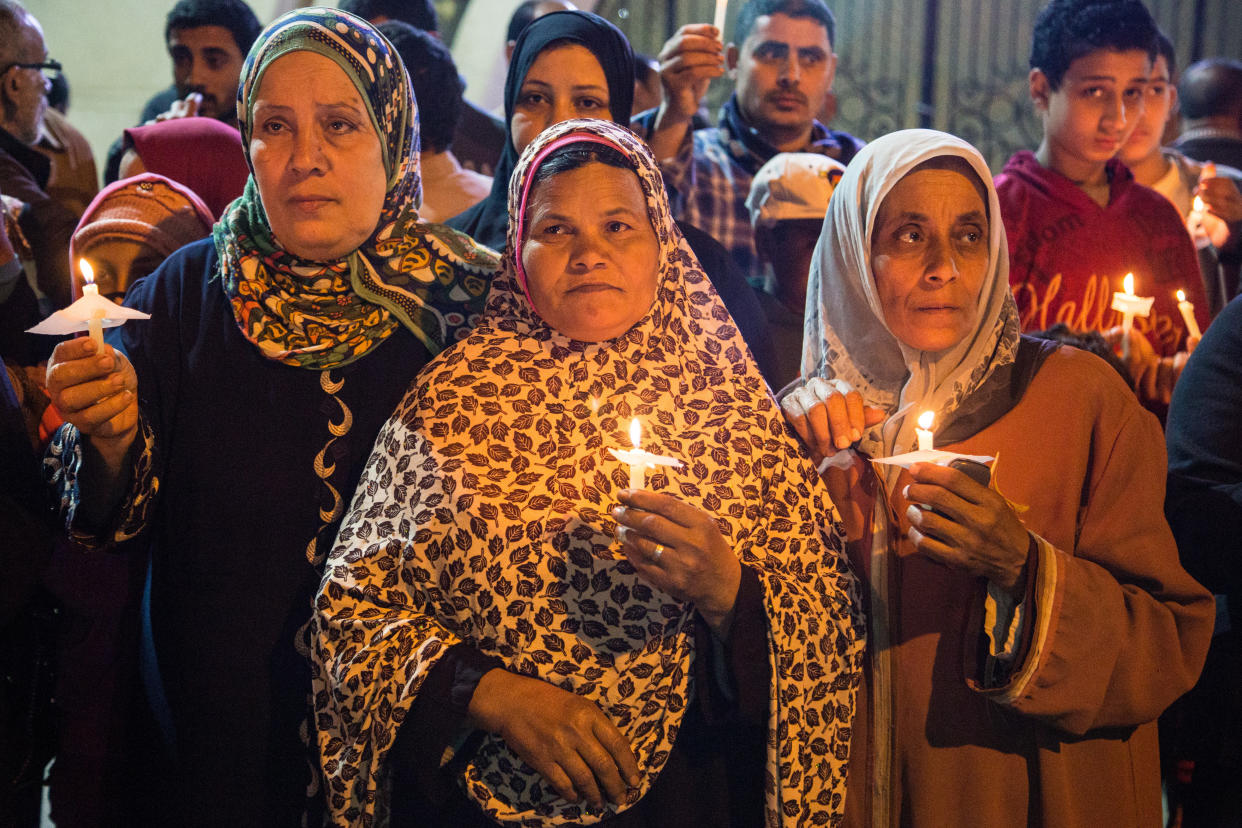 Bombs exploded at two Coptic churches in the northern Egyptian cities of Tanta and Alexandria as worshippers were celebrating Palm Sunday on April 9. 2017. (Photo: NurPhoto via Getty Images)