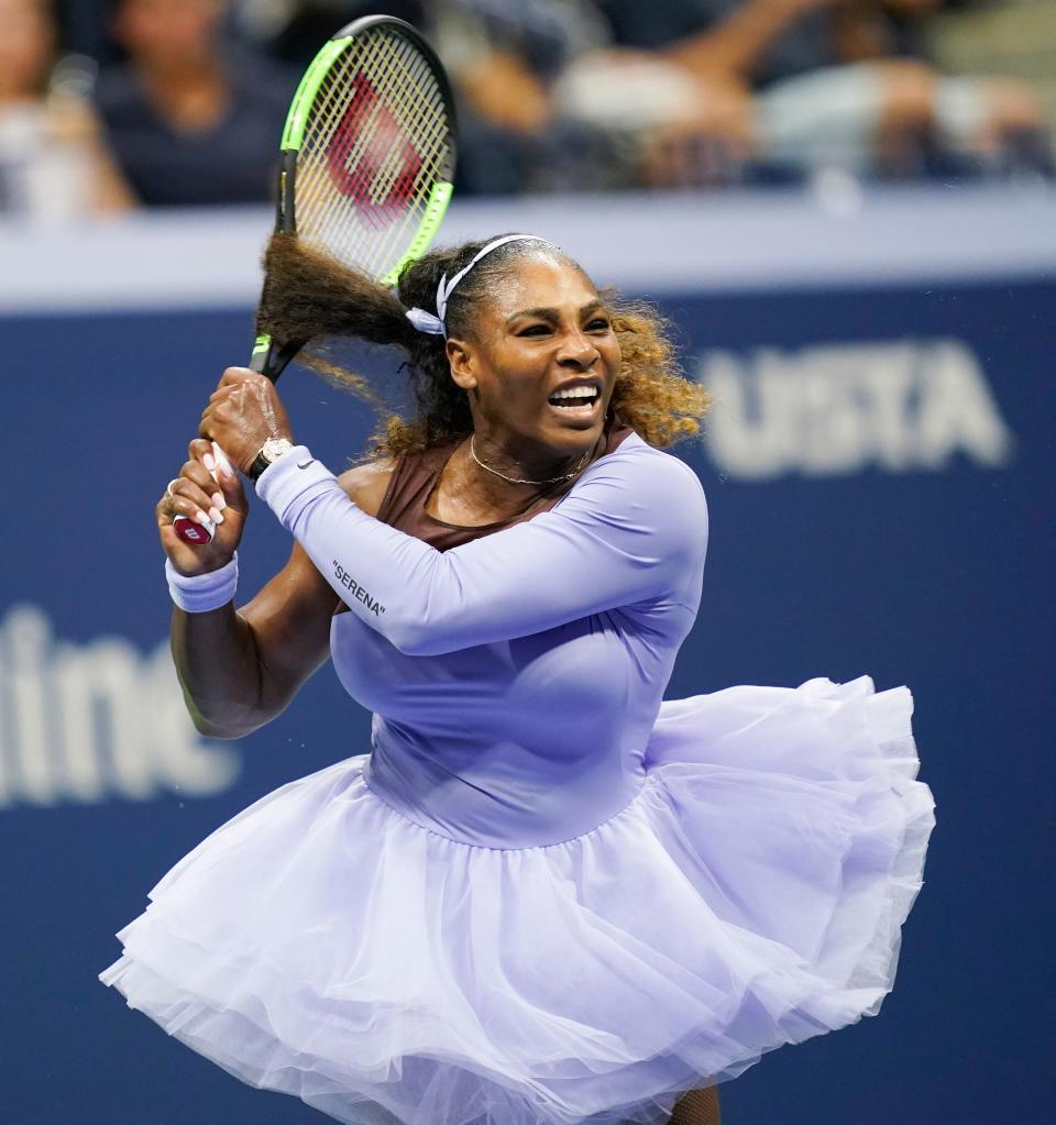 Serena Williams, shown here at the 2018 U.S. Open, was chasing Margaret Court's pre-Open Era record of 24 Grand Slam titles when she announced her retirement in a Vogue magazine essay, just one Grand Slam win shy of Court's record.