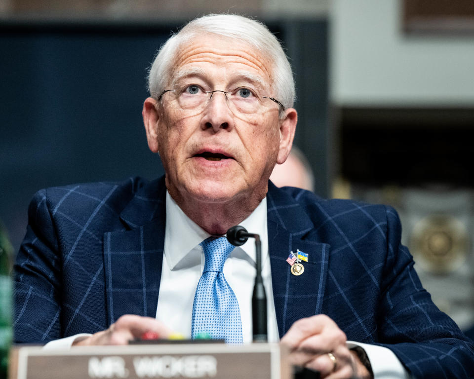 U.S. Senator Roger Wicker (R-MS) speaking at a Joint Conference Committee meeting at the U.S. Capitol in Washington in Nov. 2023. (Michael Brochstein/SOPA Images/Shutterstock)