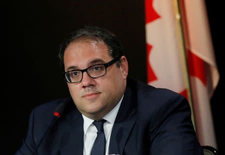 FILE PHOTO: Canadian Victor Montagliani, elected president of CONCACAF, speaks to the media during a news conference as part of the 66th FIFA Congress in Mexico City, Mexico, May 12, 2016. REUTERS/Henry Romero