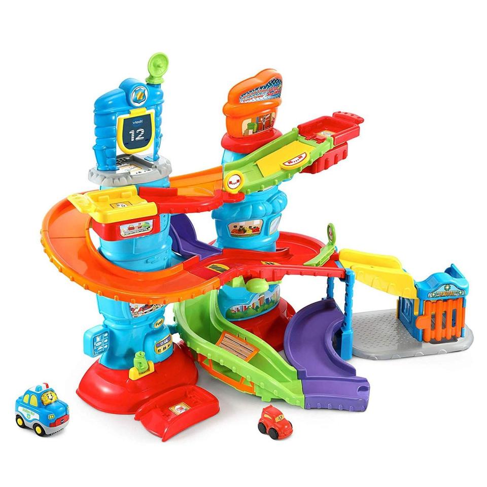 <p><strong>VTech </strong></p><p>amazon.com</p><p><strong>$66.52</strong></p><p><a href="http://www.amazon.com/dp/B07B76RN9L/?tag=syn-yahoo-20&ascsubtag=%5Bartid%7C10063.g.34770556%5Bsrc%7Cyahoo-us" rel="nofollow noopener" target="_blank" data-ylk="slk:Shop Now;elm:context_link;itc:0;sec:content-canvas" class="link ">Shop Now</a></p><p>The way the police car chases a getaway car around bright and colorful tracks is so engrossing, your kids won't quit playing with it after five minutes. <em>Ages 1+</em></p>