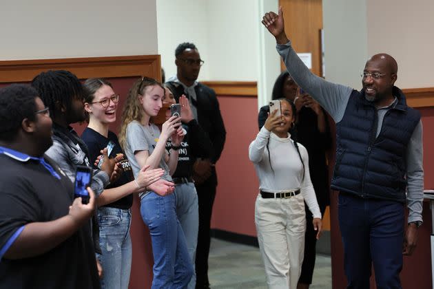 Sen. Raphael Warnock (D-Ga.) arrives for a 