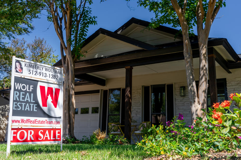 AUSTIN, TX - OCTOBER 16: Homes available for sale in Austin, TX on October 16, 2023. Home sales are slowing as borrowing costs rise and mortgage rates remain at record highs.  (Photo by Brandon Bell/Getty Images)