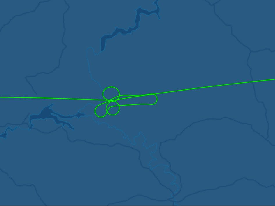 Flight DP407 had an unusual flight path (FlightAware)