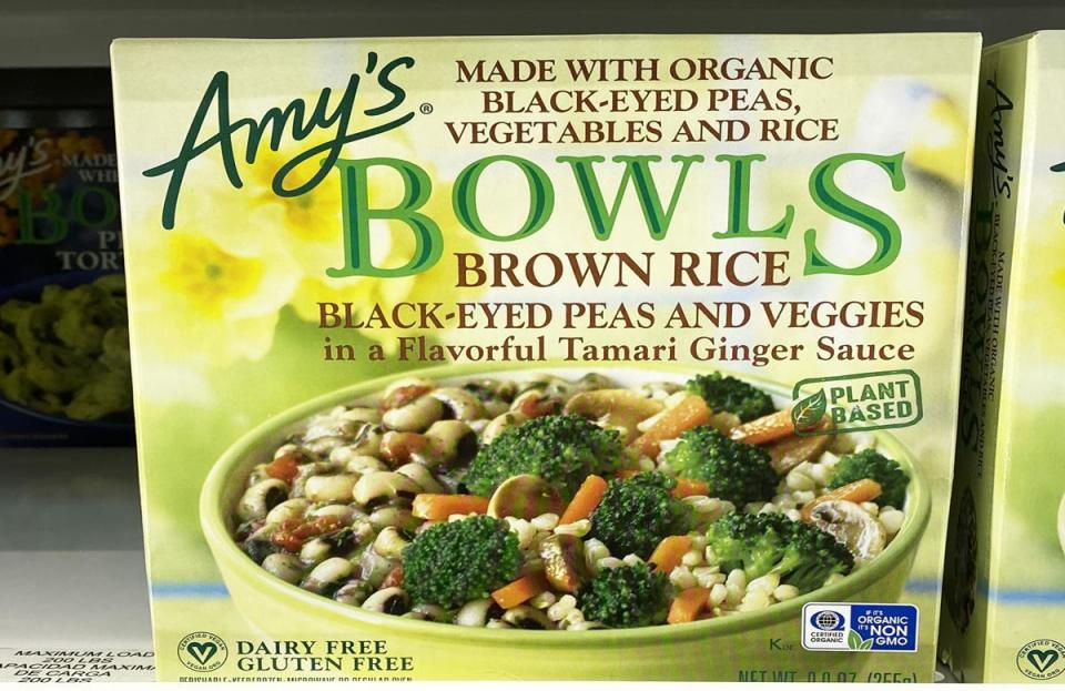 Healthier: Amy’s Brown Rice & Black-Eyed Peas and Veggies