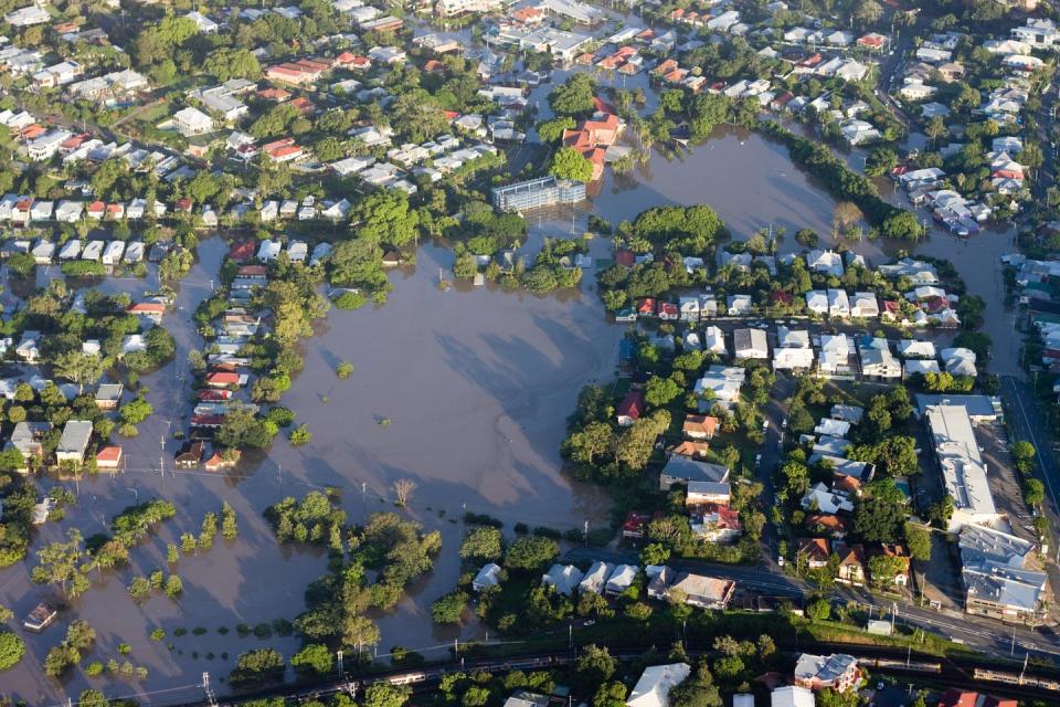 A city is flooded