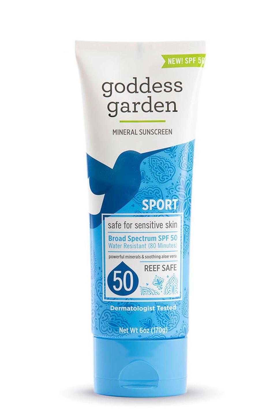 7) Goddess Garden Mineral Sunscreen SPF 50