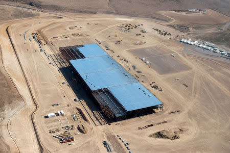 FILE PHOTO -- The Tesla Gigafactory is shown under construction outside Reno, Nevada May 9, 2015. REUTERS/James Glover II/File Photo