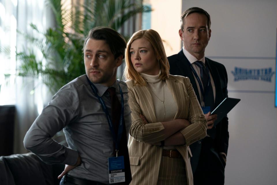 You know you screamed after realizing who exactly screwed over Shiv (Sarah Snook, center), Roman (Kieran Culkin, left) and Kendall Roy's chances at leading Waystar Royco on the Season 3 finale of HBO's "Succession." Matthew Macfadyen (right) also stars as Tom Wambsgans.
