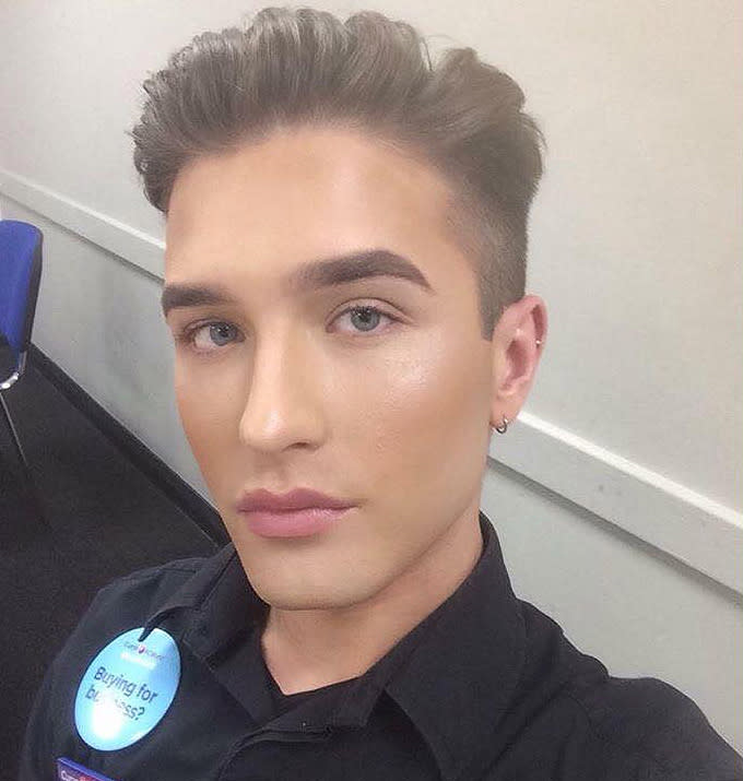 Man claims discrimination at work for wearing makeup