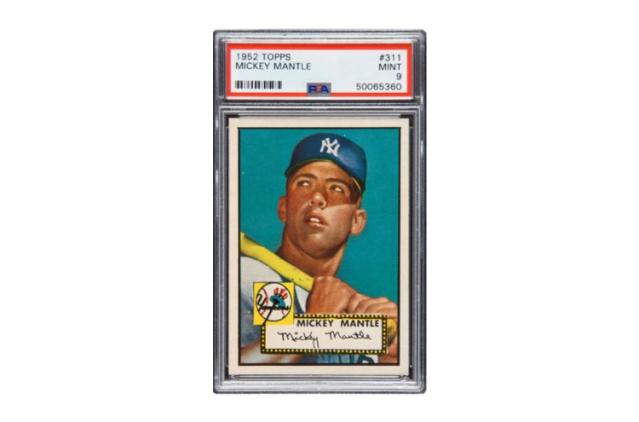 1952 Topps Mickey Mantle rookie card Metal Print