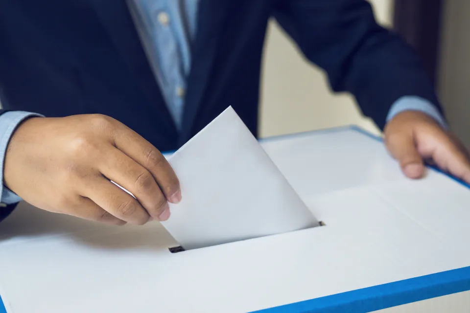 Man Voting in Election