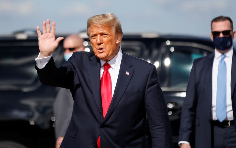 U.S. President Donald Trump arrives at Palm Beach International Airport