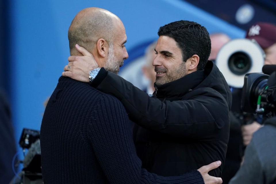 Pep Guardiola and Mikel Arteta look set to fight it out for the title once more (PA)