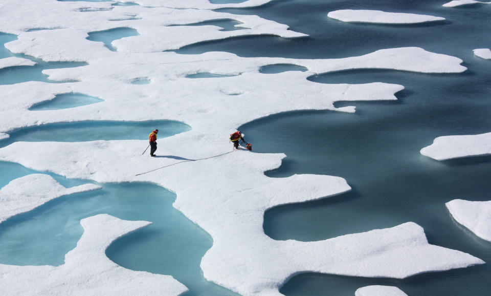 On July 12, 2011, crew from the U.S. Coast Guard Cutter Healyretrieved a canister dropped by parachute from a C-130, which broughtsupplies for some mid-mission fixes.The ICESCAPE mission, or "Impacts of Climate on Ecosystems andChemistry of the Arctic Pacific Environment," is a NASAshipborne investigation to study how changing conditions in the Arcticaffect the ocean's chemistry and ecosystems. The bulk of the researchtook place in the Beaufort and Chukchi seas in summer 2010 and 2011.Credit: NASA/Kathryn Hansen<b><a href="http://www.nasa.gov/audience/formedia/features/MP_Photo_Guidelines.html"rel="nofollow">NASA image use policy.</a></b><b><a href="http://www.nasa.gov/centers/goddard/home/index.html" rel="nofollow">NASA Goddard Space Flight Center</a></b> enables NASAâ€™s mission through four scientific endeavors: Earth Science, Heliophysics, Solar System Exploration, and Astrophysics. Goddard plays a leading role in NASAâ€™s accomplishments by contributing compelling scientific knowledge to advance the Agencyâ€™s mission.<b>Follow us on <a href="http://twitter.com/NASA_GoddardPix" rel="nofollow">Twitter</a></b><b>Like us on <a href="http://www.facebook.com/pages/Greenbelt-MD/NASA-Goddard/395013845897?ref=tsd" rel="nofollow">Facebook</a></b><b>Find us on <a href="http://instagrid.me/nasagoddard/?vm=grid" rel="nofollow">Instagram</a></b>