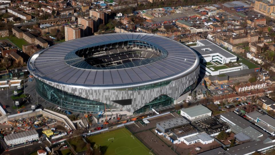 Champions Cup: Aerial view of the Tottenham Hotspurs stadium Credit: Alamy