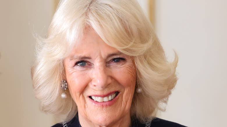 Queen Camilla smiling