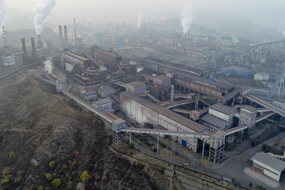 Aerial view of a coal-fired factory in Chengde, China, in 2018. See all the perfectly healthy air?