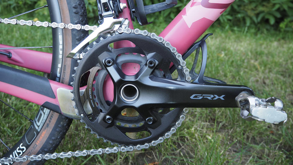 Close up of Shimano drivetrain on Canyon Grizl CF SL WMN 6 bike