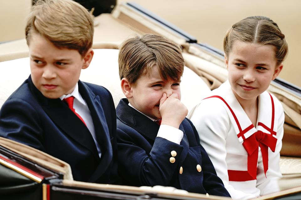 prince louis laughs trooping the colour