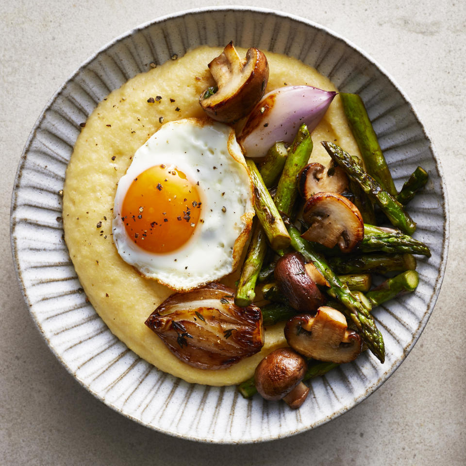 Polenta Bowls with Roasted Vegetables & Fried Eggs