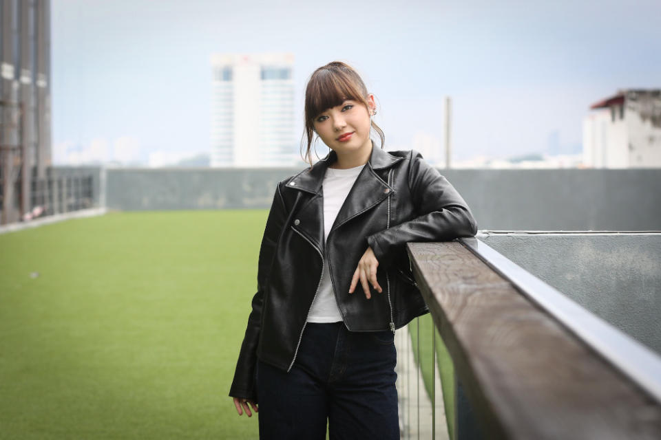 Red Records Artist Jannine Weigel poses for a picture after a press conference at the Universal Music in Petaling Jaya September 11, 2020. — Picture by Yusof Mat Isa