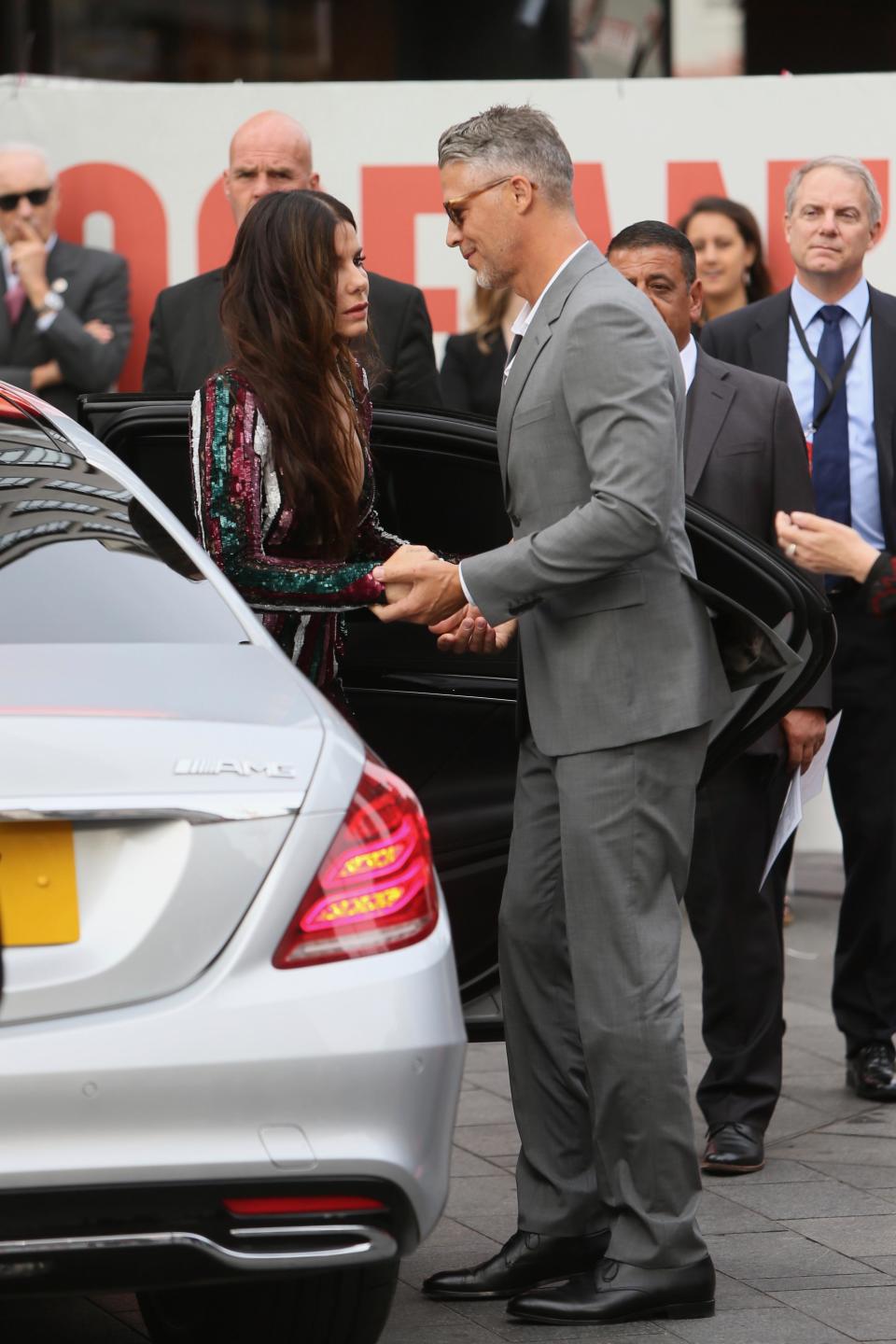 Sandra Bullock seen arriving at the London Premiere of Oceans 8 with partner Bryan Randall  Featuring: Sandra Bullock, Bryan Randall Where: London, United Kingdom When: 13 Jun 2018 Credit: Michael Wright/WENN.com