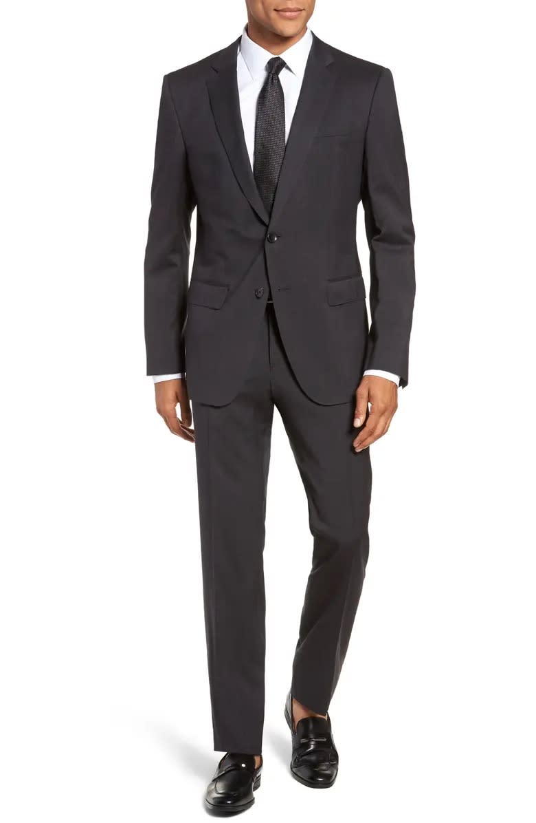 Boss Genius Trim Fit Solid Wool Suit