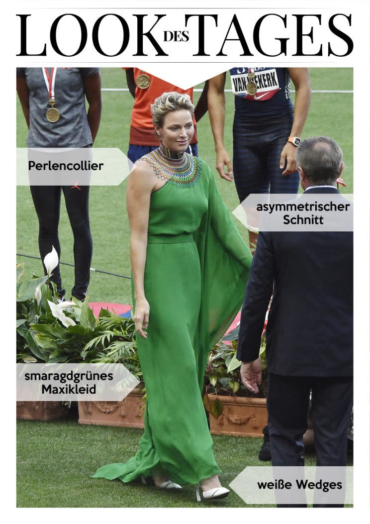 Charlène von Monaco überreichte die Goldmedaille an Wayde van Niekerk. (Bild: Splash News)